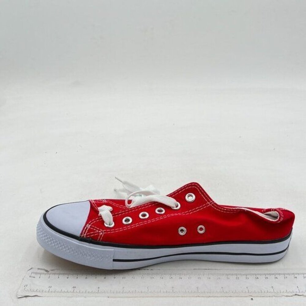 Red Womens Low Top Canvas Shoes White Black Platform Sneakers Lace Up Shoes